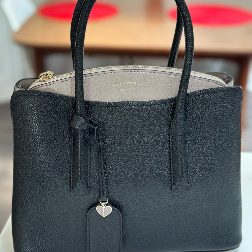 Kate Spade Small Black Leather Tote Bag